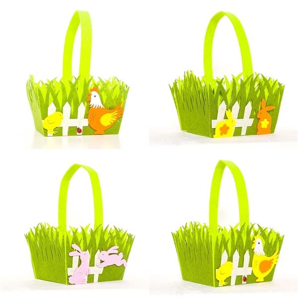 

cartoon rabbit cock easter basket bunny printing coloful egg non-woven tote bag child gifts candy egg bucket basket handbag totes g12004, Black