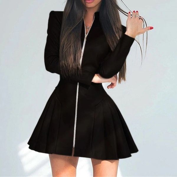 

2021 punk midi-style streetwear winter dress plied with fine popular fashion hipster designer selling long sleeve n1zf, Black;gray