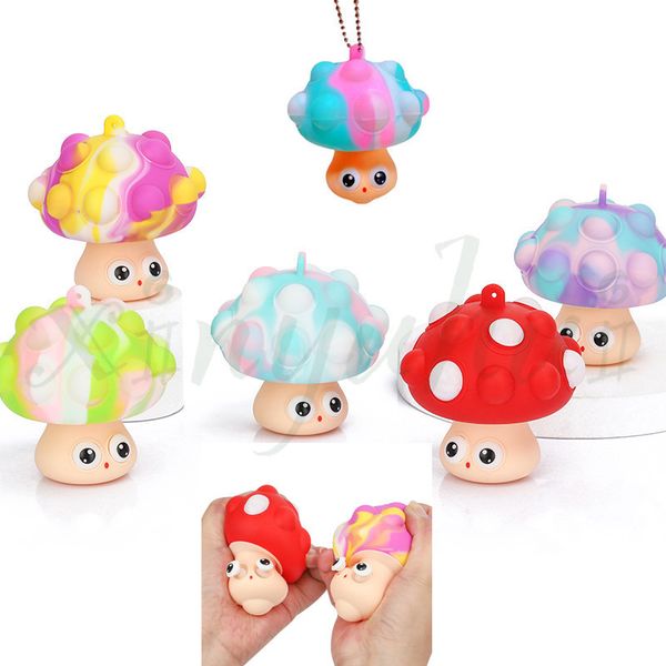 

dhl fidget toys 3d decompression ball squishy pinch music to vent decompression mushroom ball keychain pendant squeeze kids toys