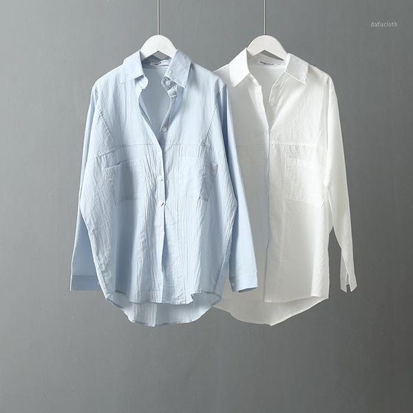 

2020 summer blouse long sleeve thin material womens and blouses women cotton shirts blusas roupa feminina 1, White