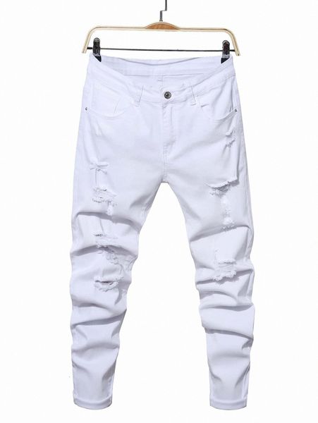 

men slant pocket ripped jeans m69v#, Blue