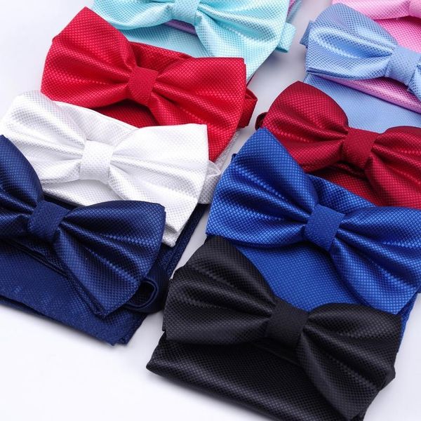 

handkerchief bow tie hanky sets fashion neckties ties for mens gravata wedding dress party business t-s qyldhh, Black;gray
