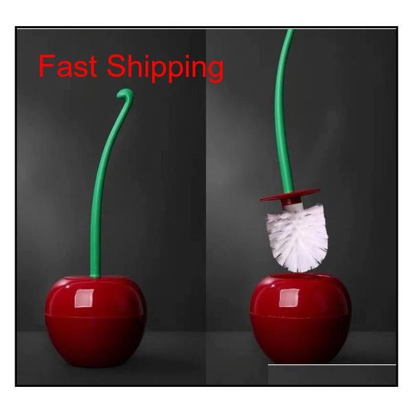 

creative lovely red cherry shape lavatory brush plastic bathroom cleaning tool decor toilet brush & holder set acc qylpwd bdesports
