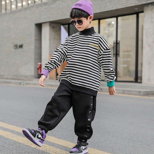 

sweater boys' high collar plush autumn and zhongda wear 2020 new winter underpants fashion children's 8jn6, Black
