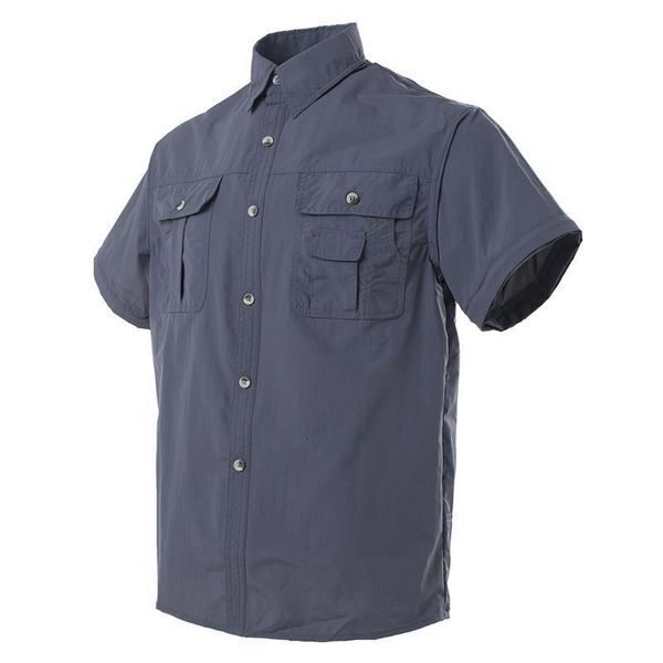 

long sleeves detachable short shirts mesh shirt khaki cargo quick dry safari pocket waterproof pilot uniform plain men tactical, White;black