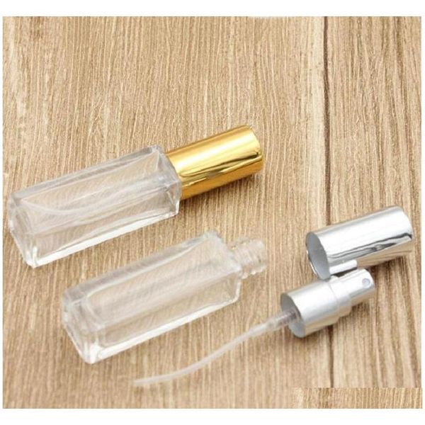 

10ml clear portable glass perfume spray bottles empty cosmetic containers with atomizer gold silver qylita ppshop01
