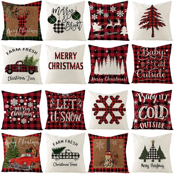 

cushion/decorative pillow 45cm christmas cushion cover halloween cotton tree year decoration linen pillowcase