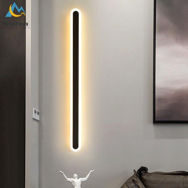 

modern minimalist strip led walllamps bedroom bedside lamp living room tv wall light aisle creative luxury wall decor walllight