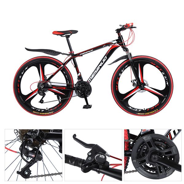 

26 inch 21 speed mountain bicycle fashion white color shock absorption high carbon steel city bicycle for adult