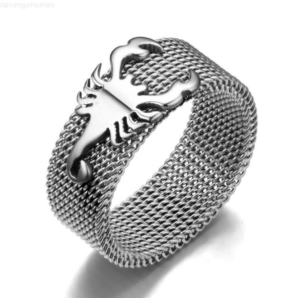 

for scorpion 8mm men and women 316l stainless steel charm ring, Slivery;golden