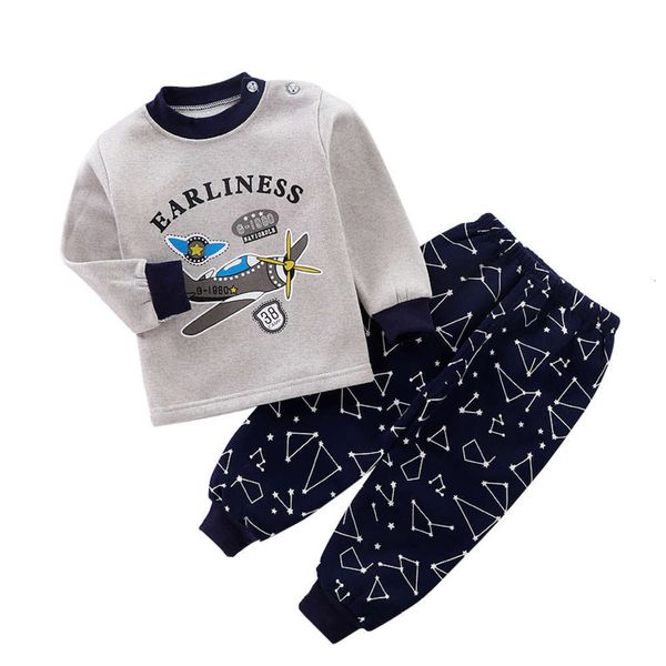 

with 2020 new children's underwear set winter cashmere cloth and autumn trousers b679, Blue;red