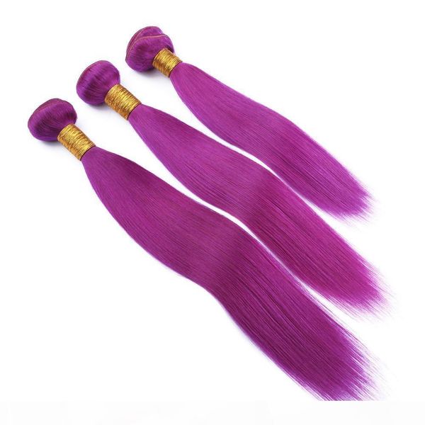 

pure purple brazilian human hair bundles 3pcs silky straight colored purple virgin human hair weaves extensions double wefted tangle free, Black;brown
