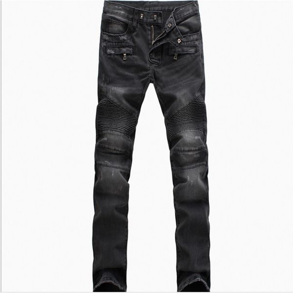 

men's breeches balm designer biker jeans harrowing motorcycle denies thin fitting corridors torn jean pants pant man u0dp, Blue