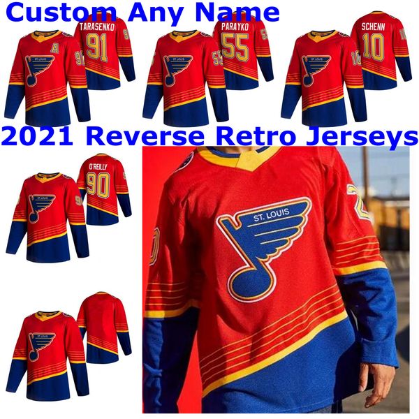 

2021 reverse retro st. louis blues jerseys 41 robert bortuzzo jersey 19 jay bouwmeester 29 vince dunn 72 justin faulk mens custom stitched, Black;red