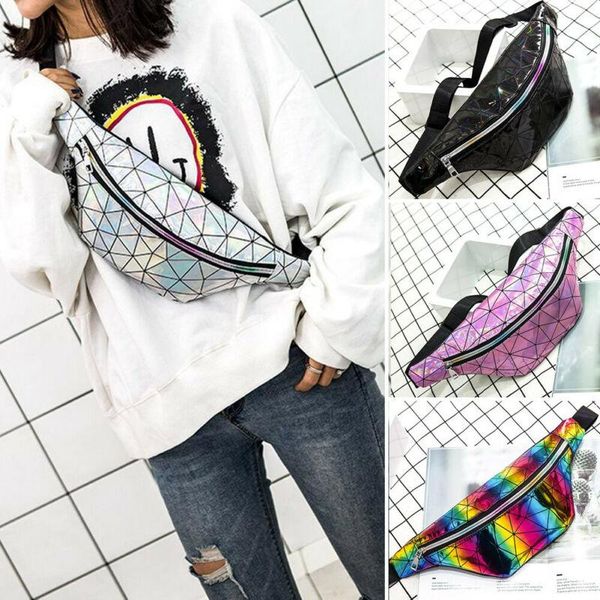 

women fashion pvc waist fanny pack belt bag pouch travel hip bum bag purse zipper pillow shape chest packs
