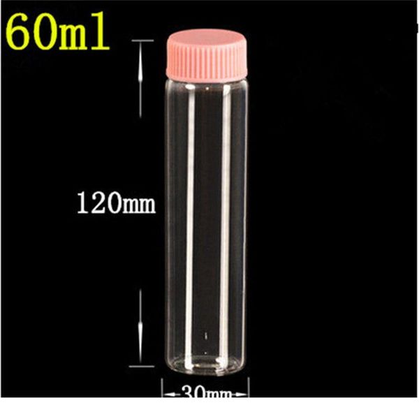 

30*120*21mm 60ml glass jars with plastic cap transparent empty glass bottles jars containers 24pcs/lot 30*120*2 bbyjpl