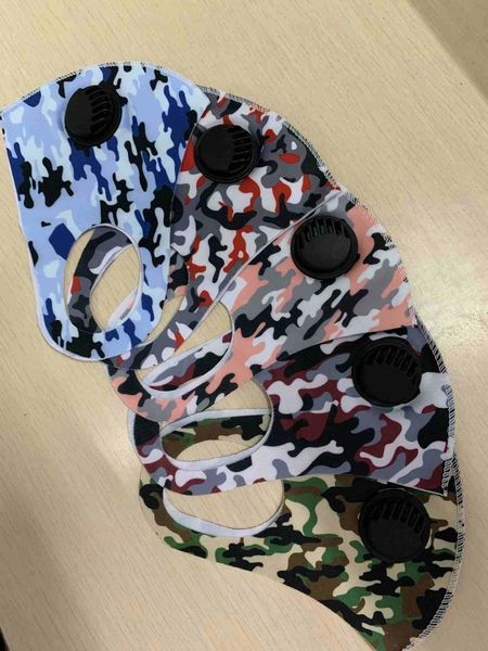 

factory washable breathing valve mask colors reusable 10 anti-dust camouflage face ice silk cotton masks zza2428