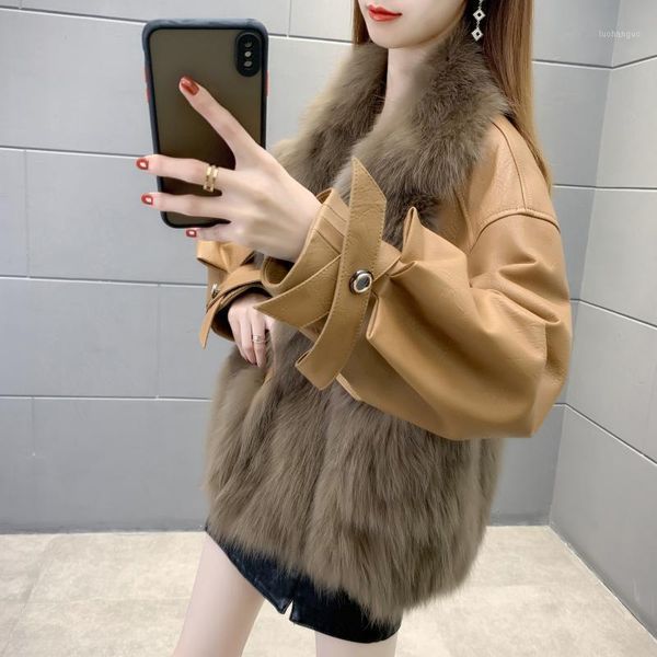 

2020 new autumn winter solid color ladies faux fur coat thick warm women outwear female cotton coat, Black