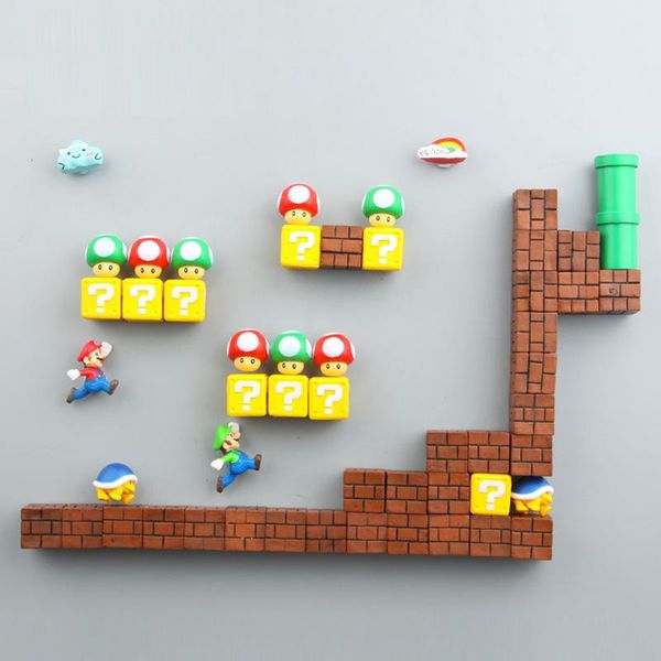 

39pcs 3d decoration stereoscopic super mario bros fridge magnets message sticker man girl boy children toy birthday gift wmtsmp