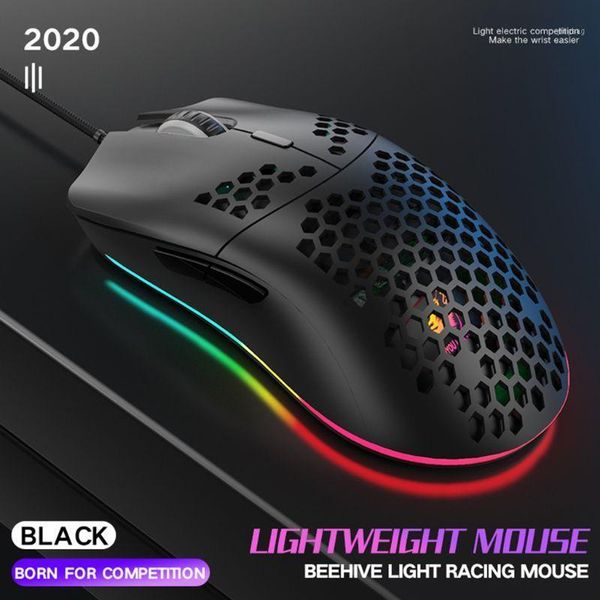 

mice m6 hollow honeycomb pattern game mouse lightweight rgb wired gaming 12000dpi for lovers and brand 1