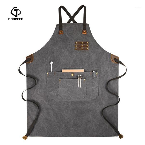 

goopeeg canvas apron custom kitchen coffee flower artist restaurant the same paragraph painting hairdressing work clothes1