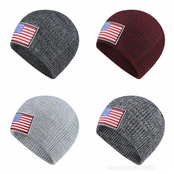 

knitted hat winter fashion warm hedging cap flag labeling street hip-hop sports casual slouchy caps men women ear protection owf2996