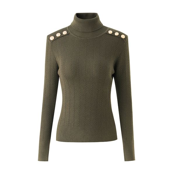 

1103 2022 runway autumn brand same style sweater long sleeve pullover crew neck green fashion clothes womens oushali, White;black