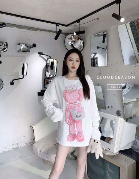 

designer cloud season bright diamond backpack pink sweater loose cartoon top