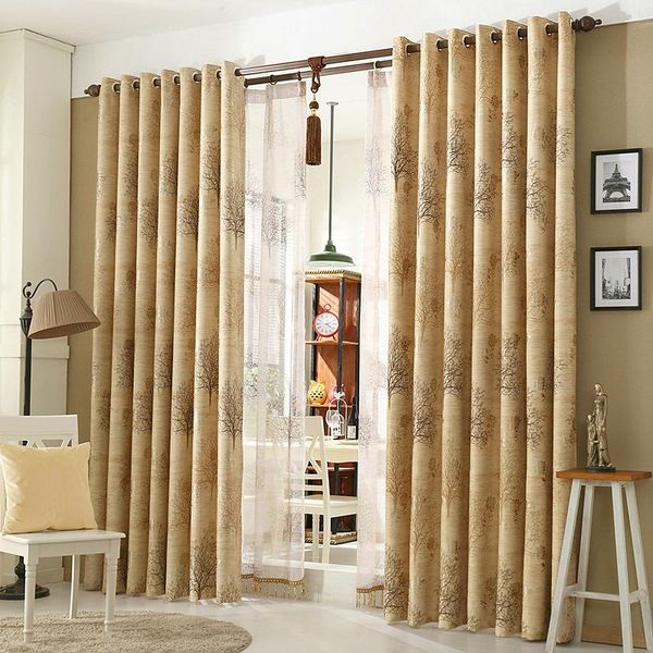 

modern minimalist european blackout curtains for living room high - grade printing plants tree curtains for bedroom