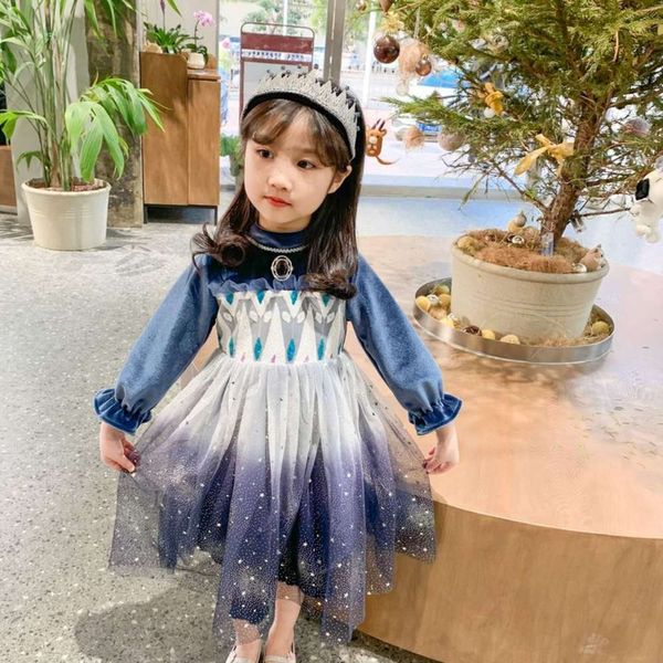 

snow 2020 new ice wonderland and princs aisha thickened children's skirt girl's gradual veet drs, Red;yellow