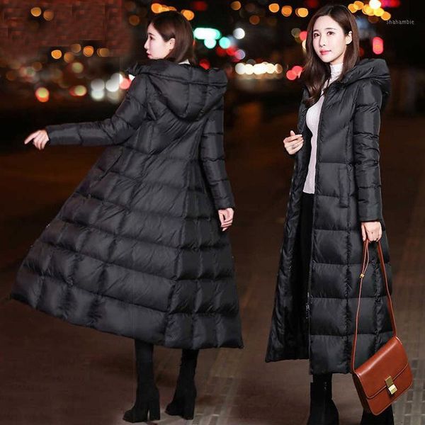 

jackets 2020 fashion women winter coat long slim thicken warm down cotton padded jacket outwear parkas au-1551, Black