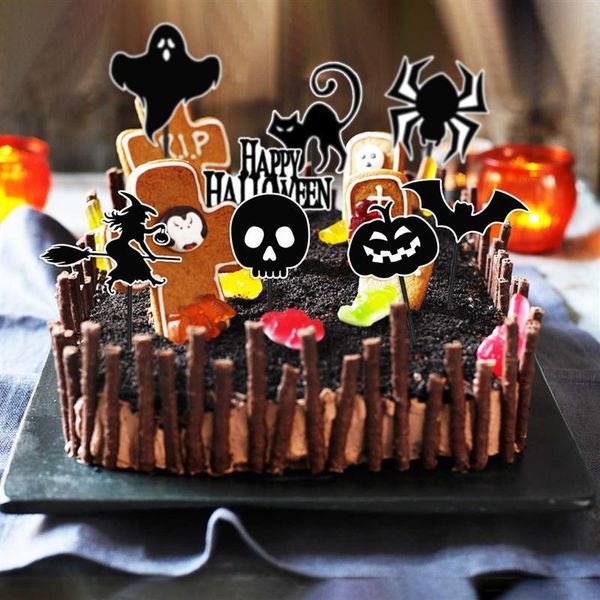 

tinksky halloween 72 шт. тормовый топпер тыква призрак фруктовые вилки кекс топпер для десертных украшений a3 wmtfkt