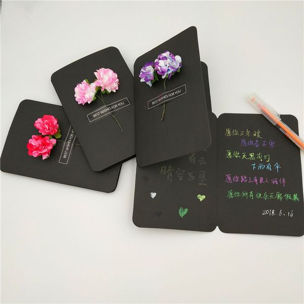 

factory price christmas simulation diy flower cards hand made vintage kraft paper thanksgiving thank you greeting card