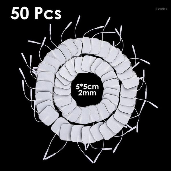 

50pcs 5*5cm ems electrode pads nerve muscle stimulator silicone gel tens electrodes digital acupuncture physiotherapy tens pads1
