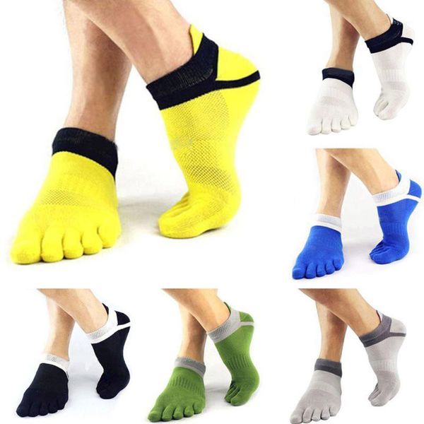 

1pairs 2021 new outdoor men's socks mesh breathable cotton toe socks sports jogging cycling running 5 finger toe slipper sock1, Black