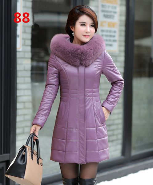 

2021 new real leather fox winter fur thick white duck down warm jacket parka mujer female coat wxf575 cgy2, Black