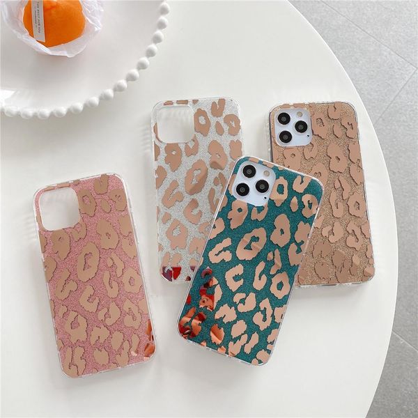 

flykylin luxury plating leopard case для iphone 12 11 pro x xr xs max 8 7 plus se 2020 удаленные мягкие силиконовые sqckql cass2010