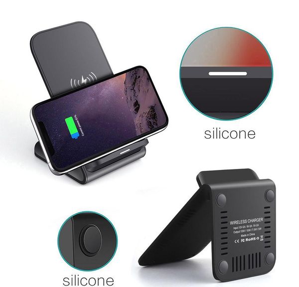 

15w qi wireless charger stand for iphone se2 x xs max xr 11 pro 8 samsung s20 s10 s9 fast charging dock st qylxkx loveshop01