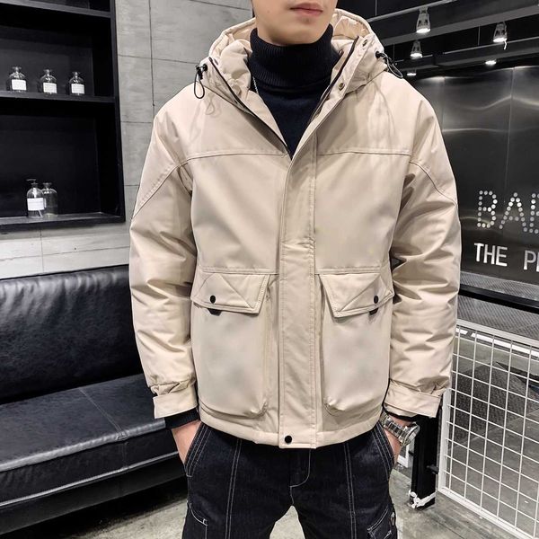 

2020 tide brand winter men's hooded down jaet, thiened warm tooling, cotton padded jaet for domestic sale, Black