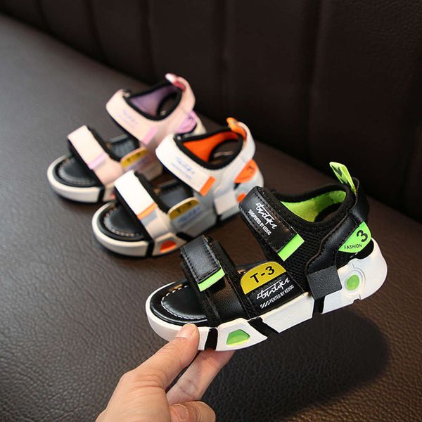 

2020 summer sandals antiskid boy's beach new fashion girl's children's soft soled baby sho, Black;red