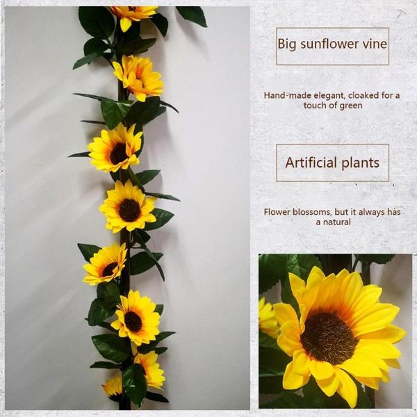 

artificial sunflowers vine 10 big sun flowers home pipe winding strips decoration rattan flowers home decoration accessories