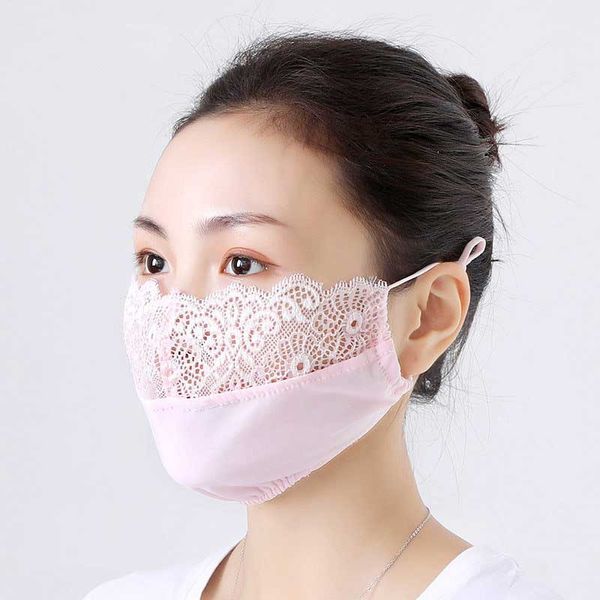 

factory designer luxury lace outdoor anti-dust sunscreen breathable washable reusable face protective mask wholesale owe24