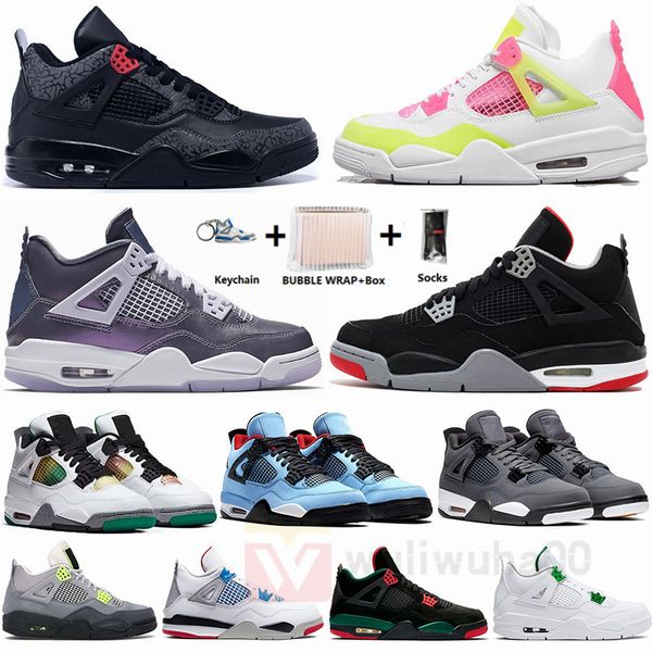 

size 13 4 lemon venom neon bred black cat jumpman 4s basketball shoes wings womens trainers travis scotts cactus jack mens sneak