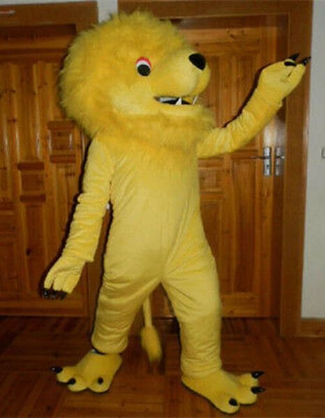 Halloween Yellow Lion People Mascot Costumes Christmas Fancy Party Dress Personaggio dei cartoni animati Outfit Suit Adulti Taglia Carnevale Pasqua Abbigliamento a tema pubblicitario