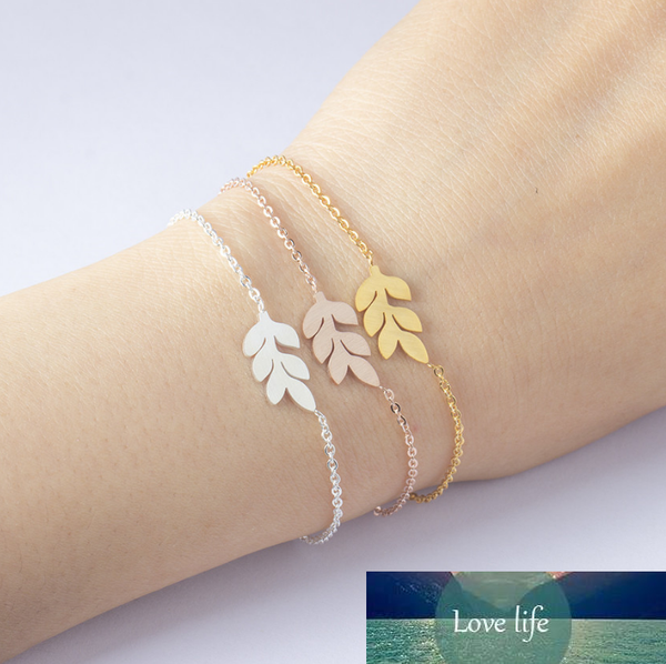 

lkxinxsl new fashion plant leaves bracelets for women charms women's bracelet engagement gifts chain, Golden;silver