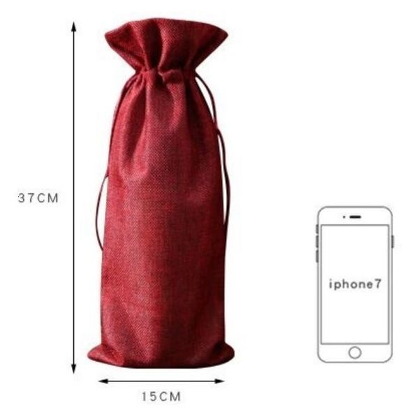 

bottle jute wine champagne bags christmas covers gift pouch burlap packaging bag wedding party decoration
