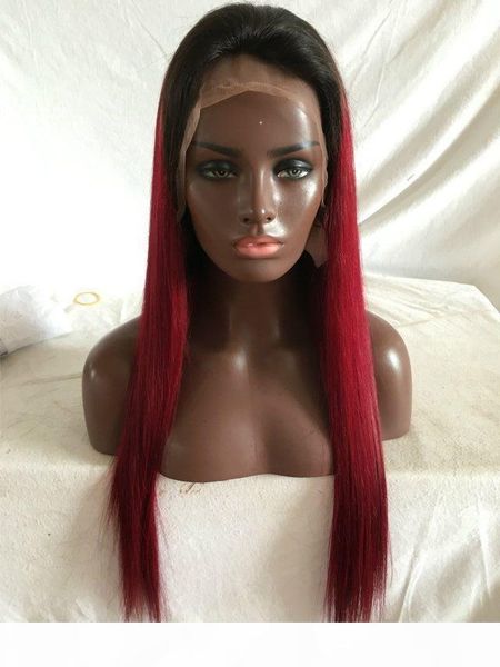 

ombreglueless full lace wig brazilian hair full lace human hair wigs for black women lace front wig with baby hair, Black;brown