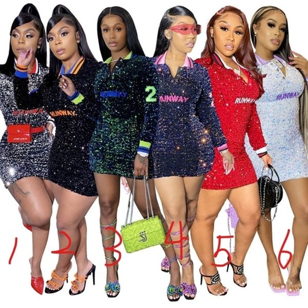 

2021 spring summer womens glitter shinny dress bodycon tight dresses fashion ladies bar club bodysuit long sleeve clothes g12605, White