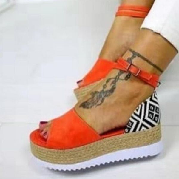 

dress shoes retro womens fashion open toe ankle platform wedges ladies roman sandals casual heels mujer 20211, Black