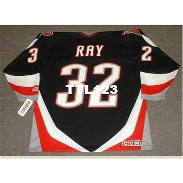

740s #32 rob ray buffalo sabres 1999 ccm retro hockey jersey or custom any name or number retro jersey, Black